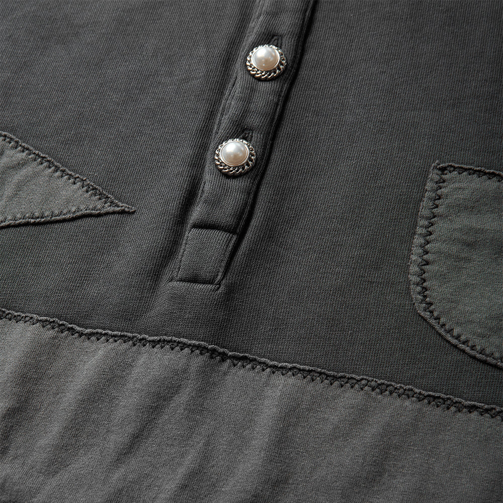 Umbro Censored Pearls Hoodie in washed black with pearl graphic detail