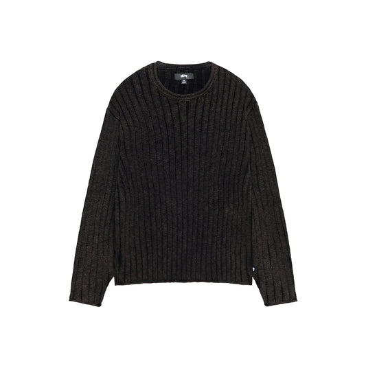 Cotton Slub Rib Crew - Black