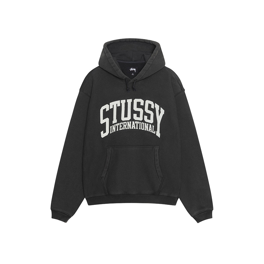 Stüssy Relaxed Hoodie International - Washed Black - Crowdless