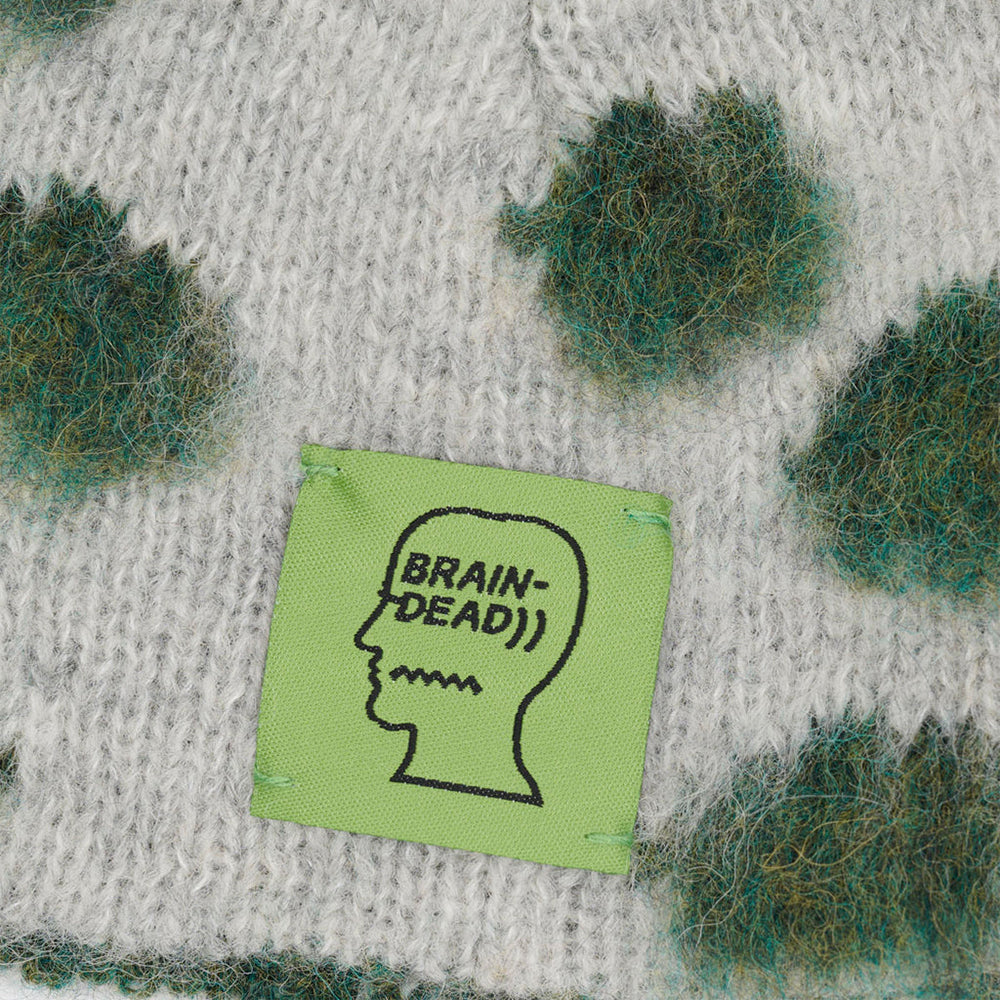 Brain Dead Alpaca Knit Polka Dot Ear Flap Beanie - Olive - Crowdless