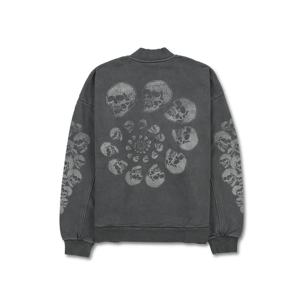 Pleasures Skull Spiral Quarter Zip - Black - Crowdless