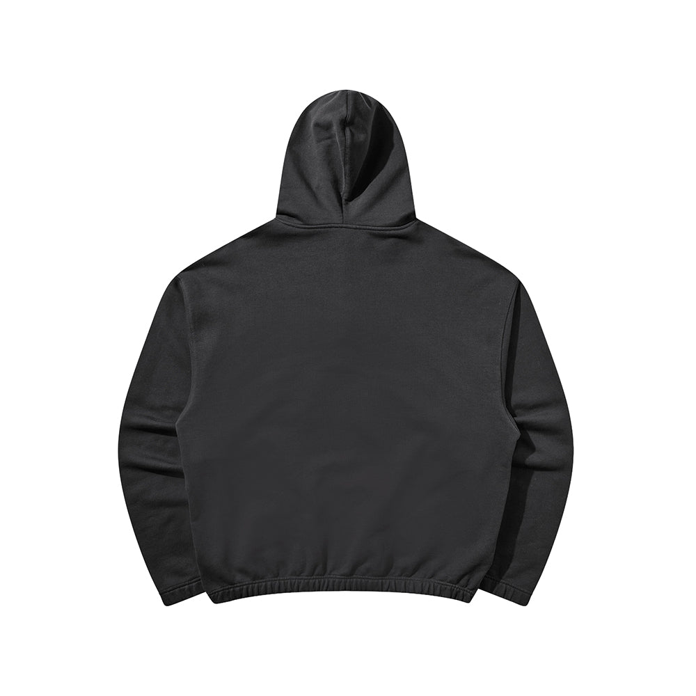 Umbro Censored Pearls Hoodie in washed black with graphic pearl design and hood