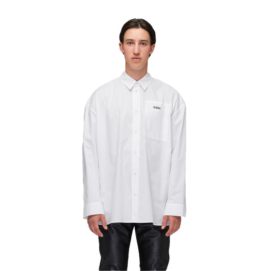 ‘Half Moon’ Wide Shoulder Shirt - White