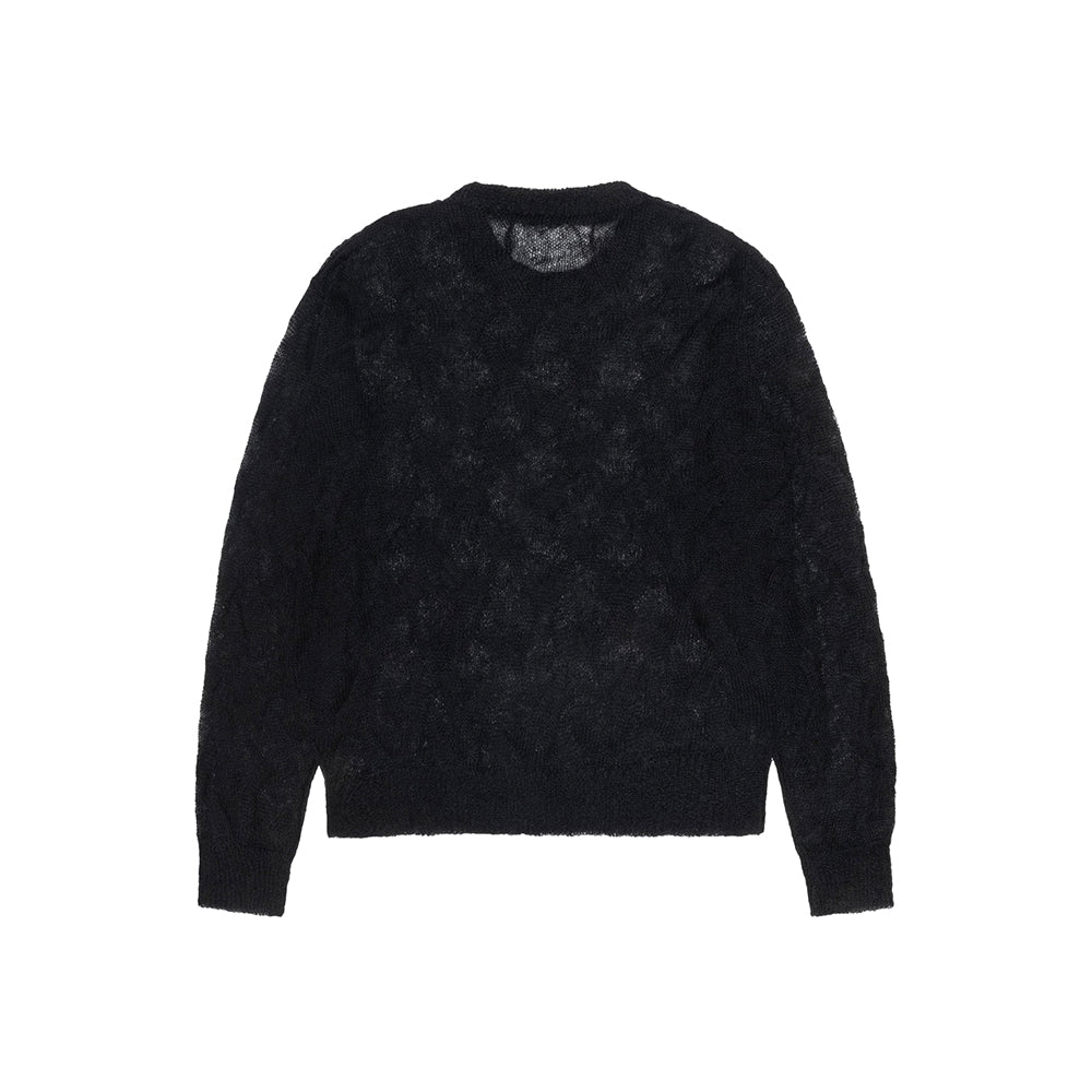 Stüssy Loose Knit Cross Cable Sweater - Black - Crowdless