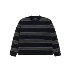 Stüssy Striped Wool Sweater - Black - Crowdless