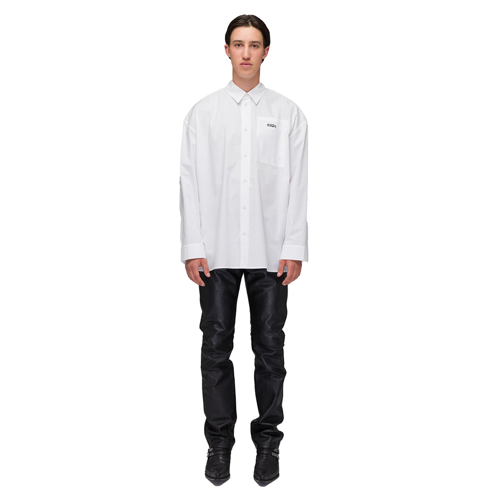 ‘Half Moon’ Wide Shoulder Shirt - White