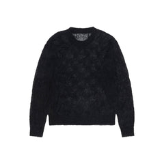 Stüssy Loose Knit Cross Cable Sweater - Black - Crowdless