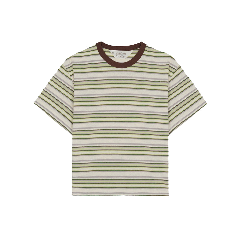 Brain Dead Looped Stripe T-Shirt - Green Multi - Crowdless