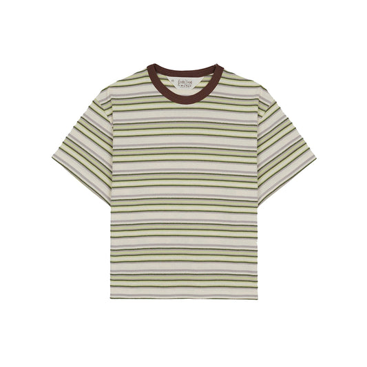 Brain Dead Looped Stripe T-Shirt - Green Multi - Crowdless