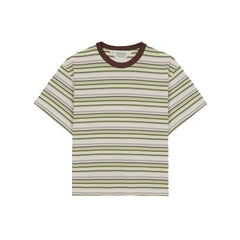 Brain Dead Looped Stripe T-Shirt - Green Multi - Crowdless