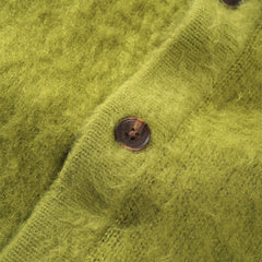 Mohair Button Up Knitted Shirt - Moss