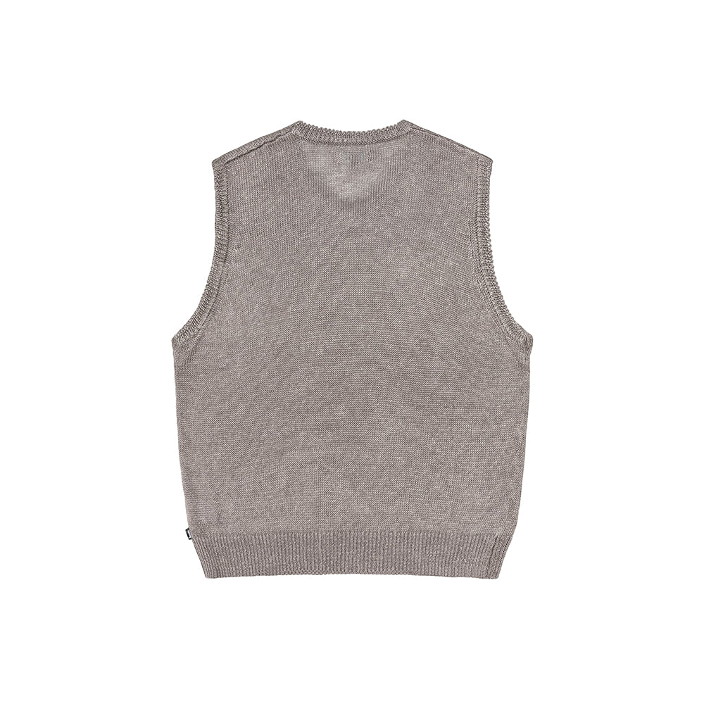 Stüssy Loose Knit Linen Vest - Stone - Crowdless