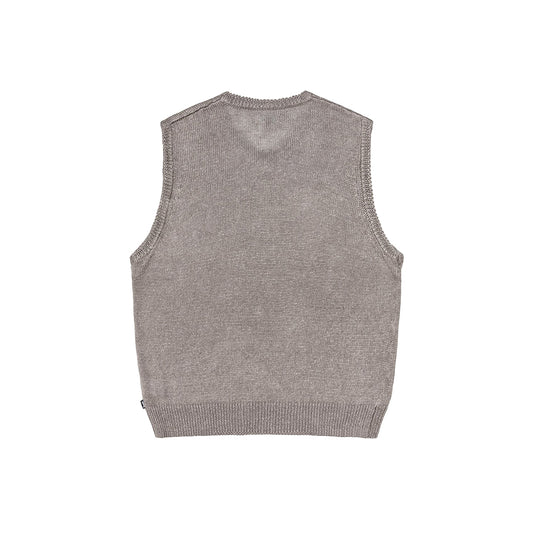 Stüssy Loose Knit Linen Vest - Stone - Crowdless