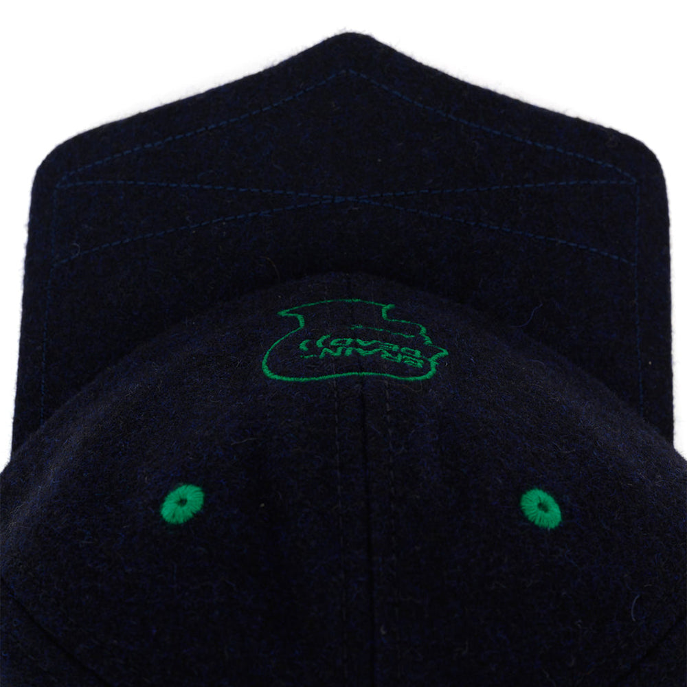 Brain Dead Batwing Logohead Flannel Hat - Navy - Crowdless