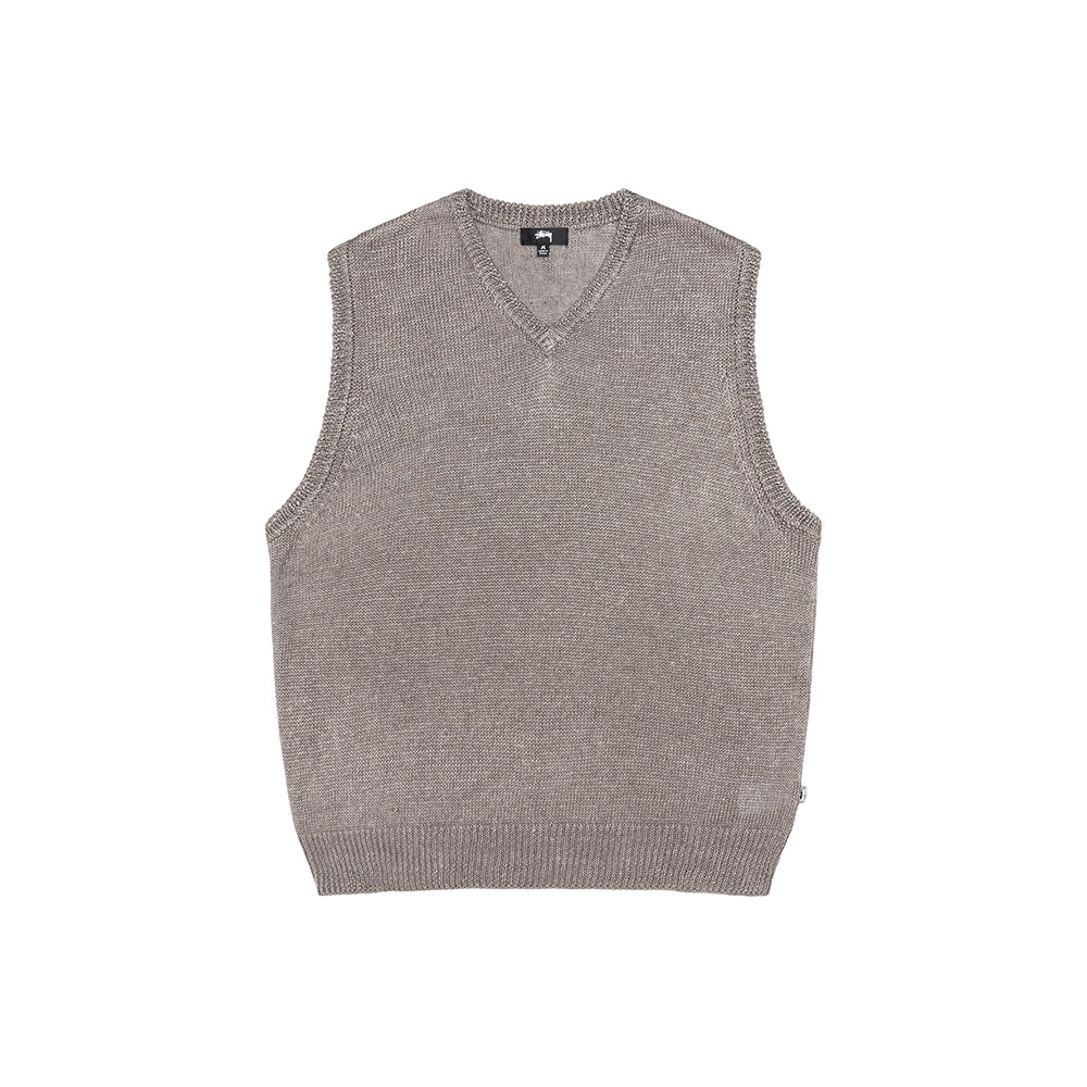 Stüssy Loose Knit Linen Vest - Stone - Crowdless