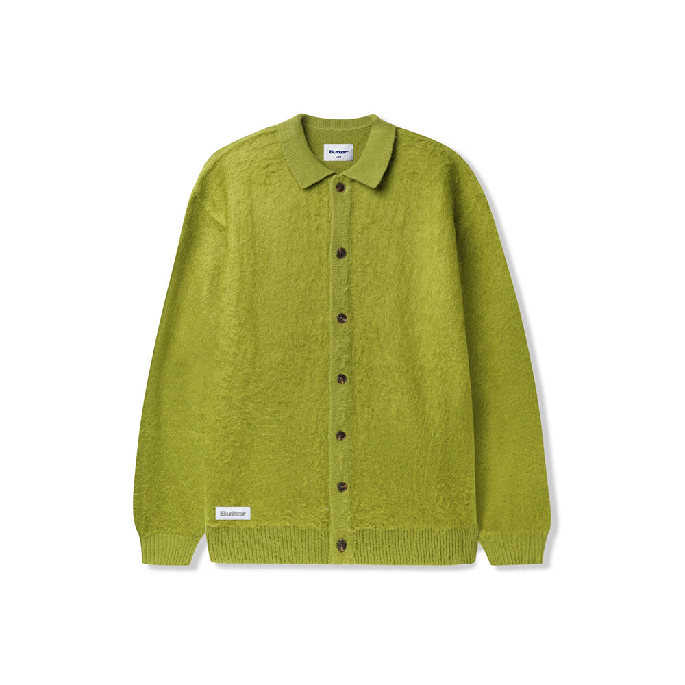 Mohair Button Up Knitted Shirt - Moss