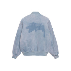 Ghost Logo Canvas Varsity Jacket - Blue