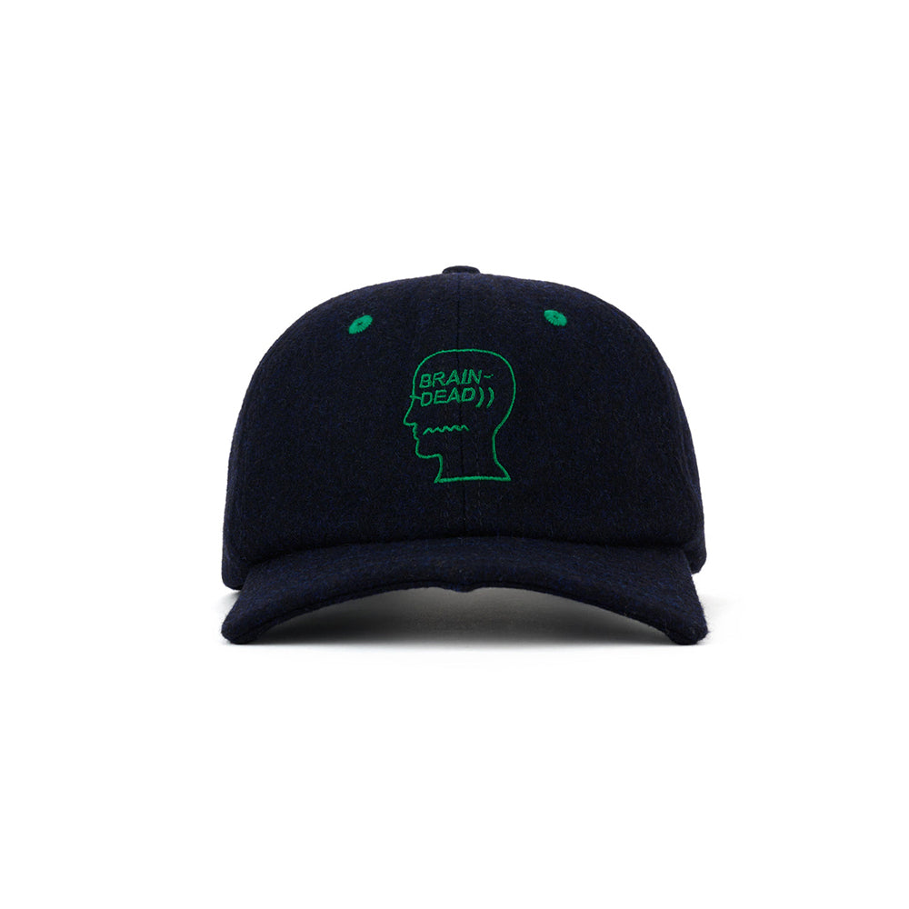 Brain Dead Batwing Logohead Flannel Hat - Navy - Crowdless