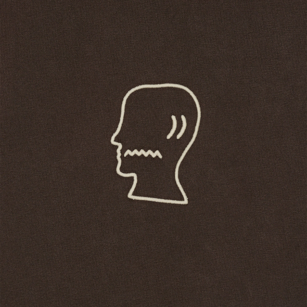Brain Dead Heavyweight 3D Embroidery Logohead T-Shirt - Brown - Crowdless