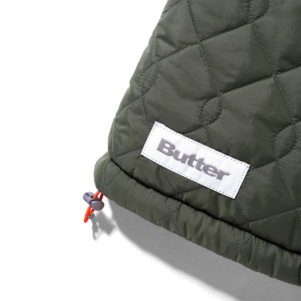 Butter Goods Chainlink Reversible Puffer Vest - Army/Orange - Crowdless