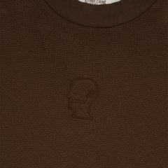 Brain Dead Boxy Thermal Mock Neck T-Shirt - Brown - Crowdless