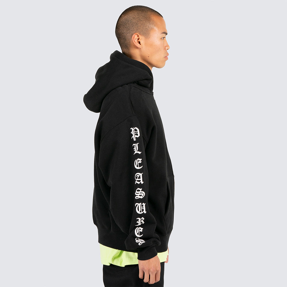 Pleasures Oe Zip Up Hoodie - Black - Crowdless