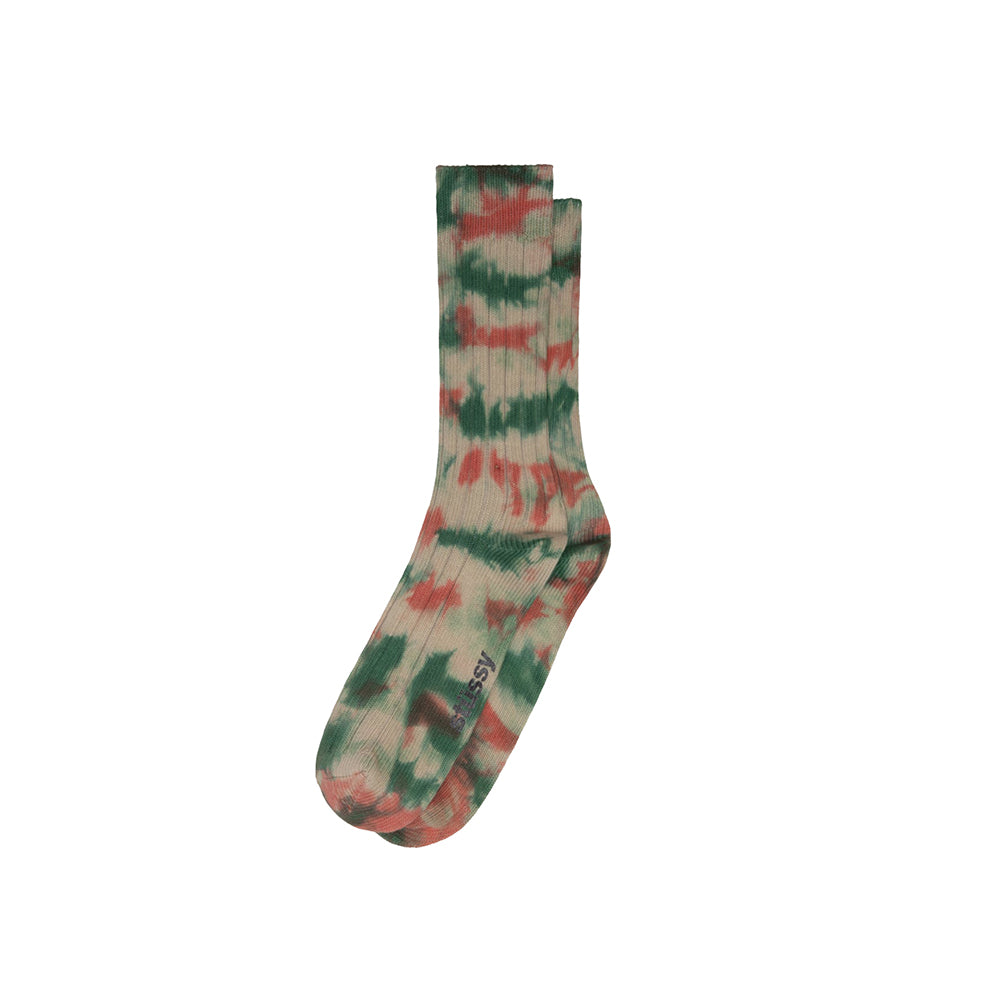 Stüssy Multi Dyed Ribbed Socks - Clay/Forest - Crowdless