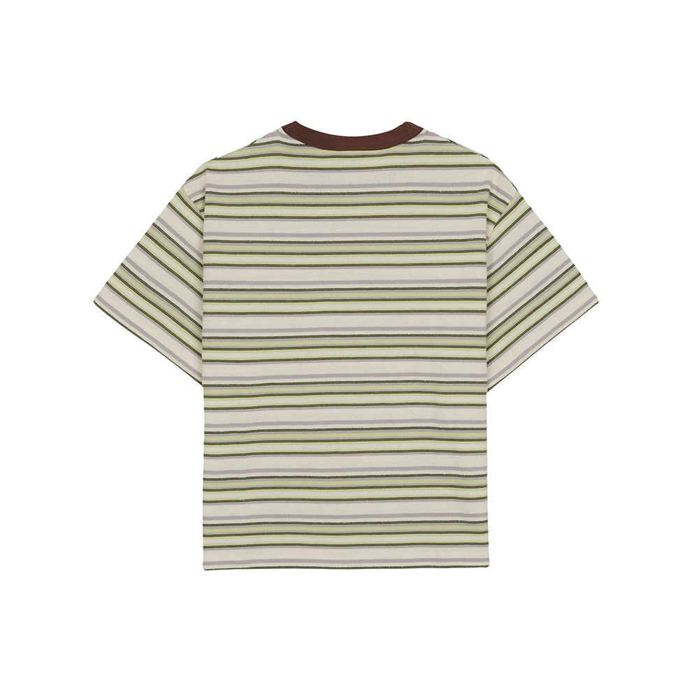 Brain Dead Looped Stripe T-Shirt - Green Multi - Crowdless