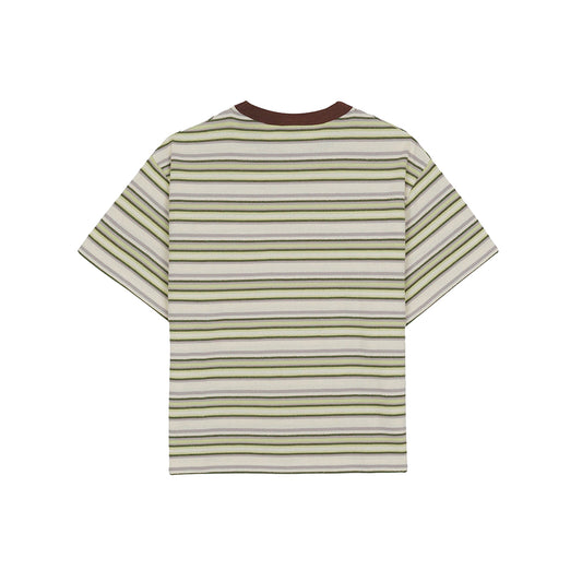Brain Dead Looped Stripe T-Shirt - Green Multi - Crowdless