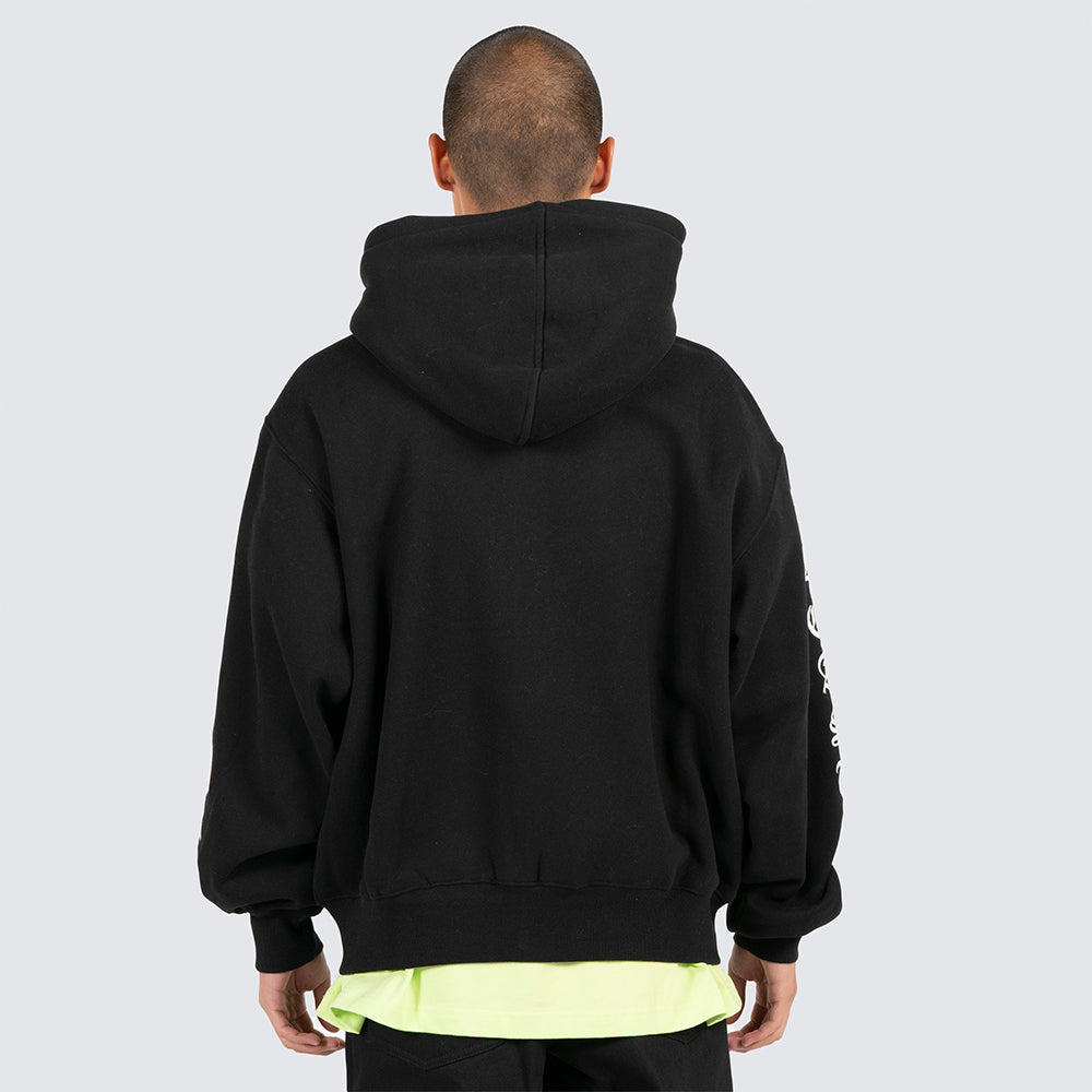 Pleasures Oe Zip Up Hoodie - Black - Crowdless