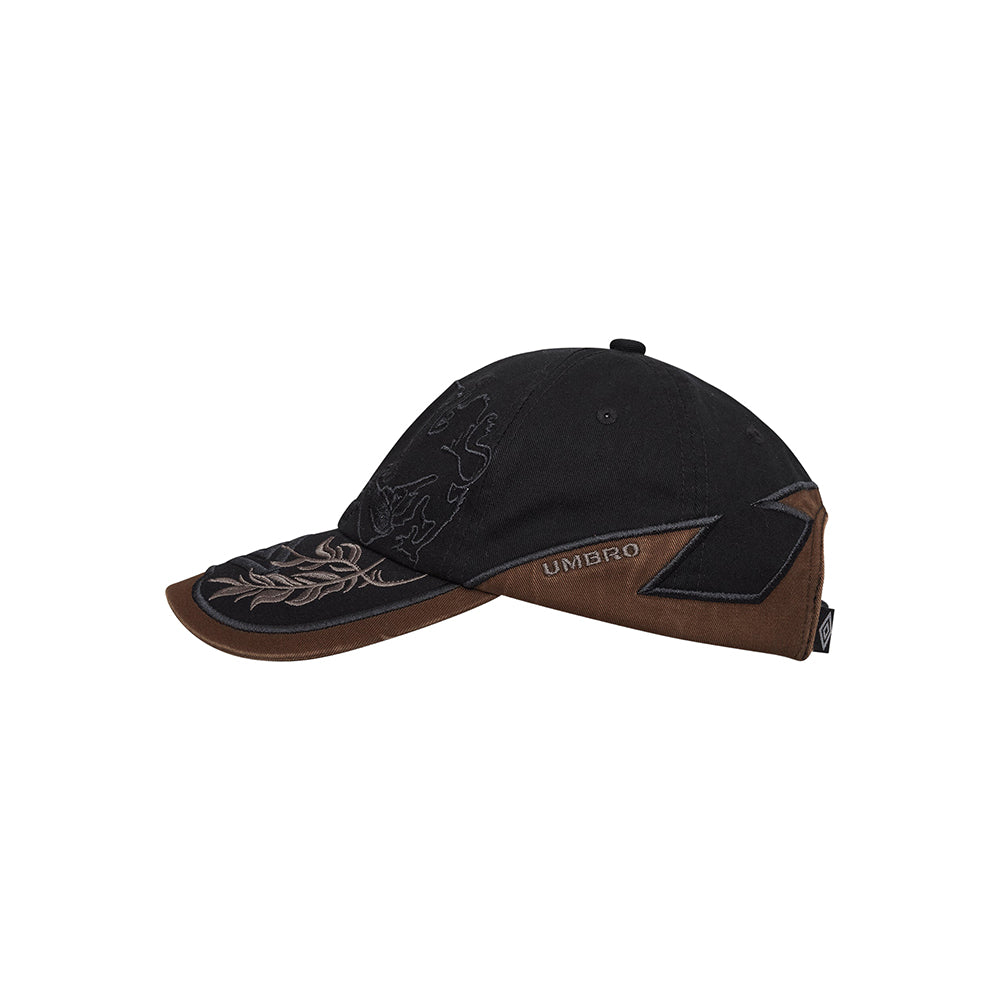 Umbro Laurel Cap in brown, classic headwear with embroidered logo and curved brim