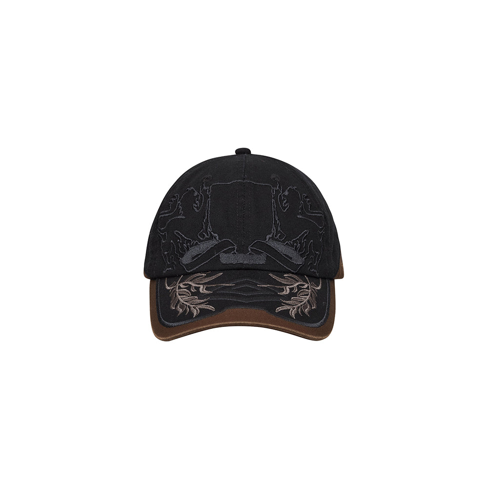 Brown Umbro Laurel Cap, classic embroidered headwear with curved brim