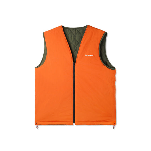 Chainlink Reversible Puffer Vest - Army/Orange