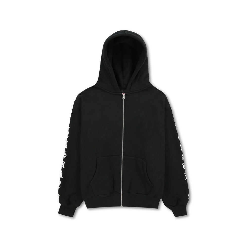 Pleasures Oe Zip Up Hoodie - Black - Crowdless