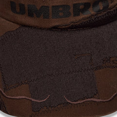 Umbro Censored Cap in brown olive, structured headwear with embroidered logo and adjustable back strap