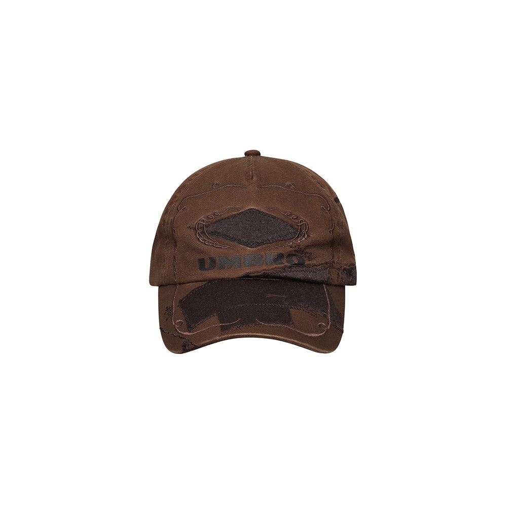 Umbro Censored Cap in brown olive, adjustable headwear with embroidered logo