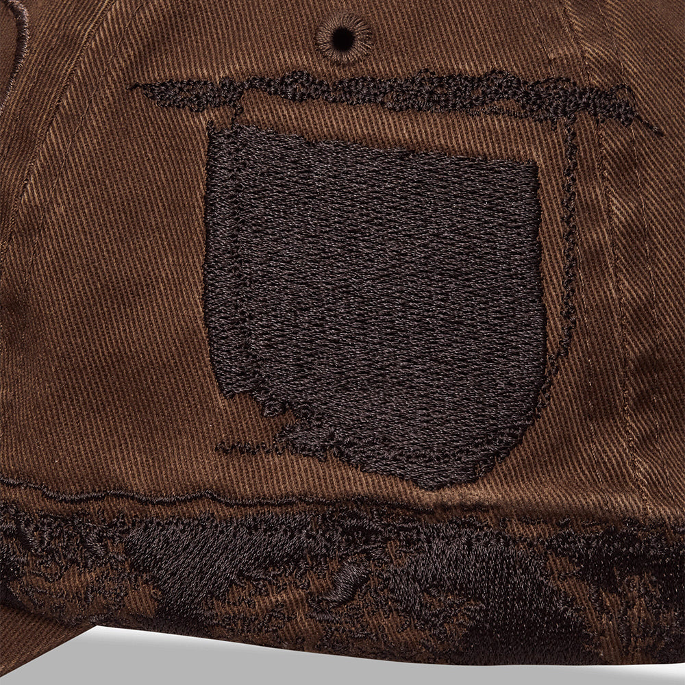 Umbro Censored Cap in brown olive, classic embroidered logo and adjustable strap detail