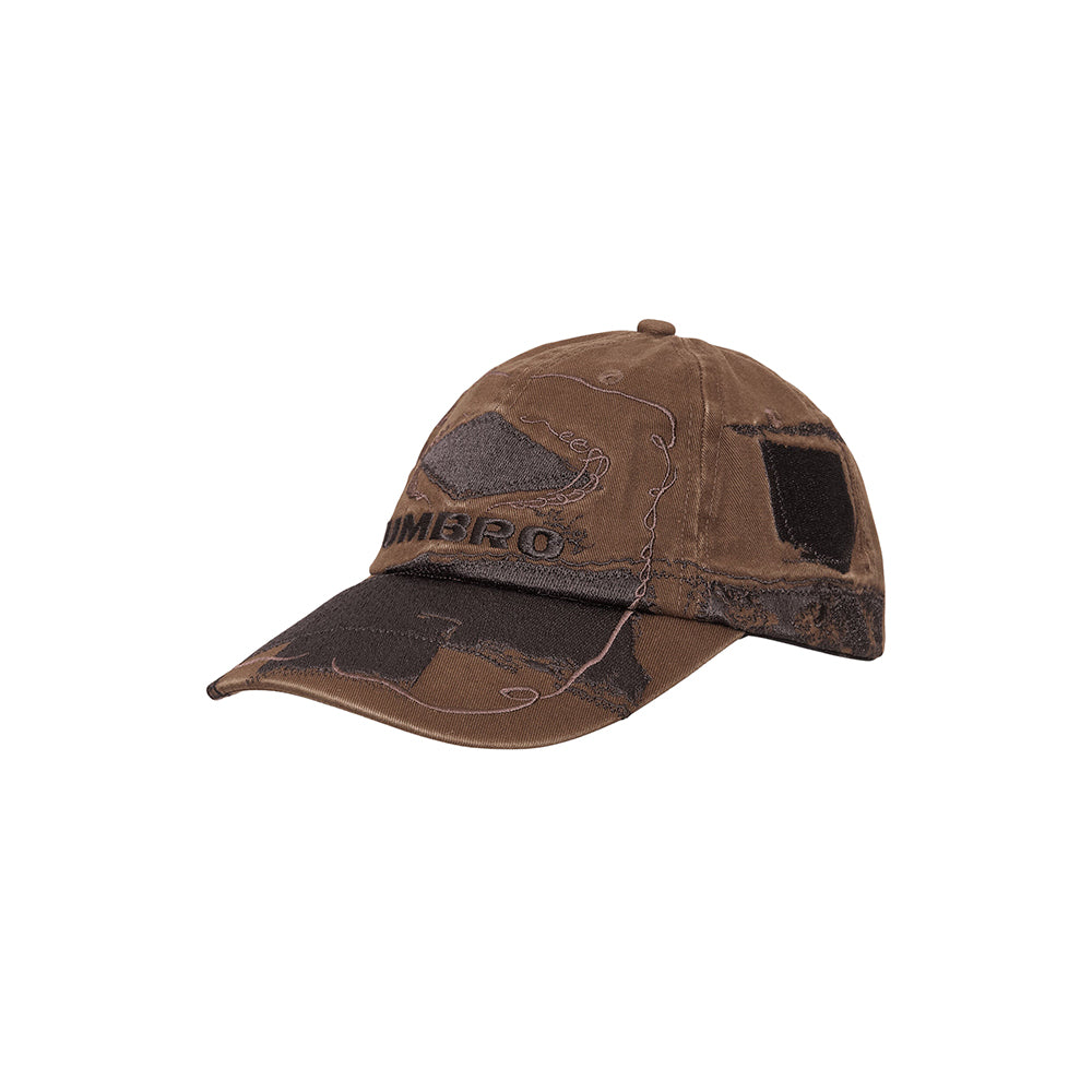 Umbro Censored Cap in brown olive, adjustable headwear with embroidered logo and curved brim