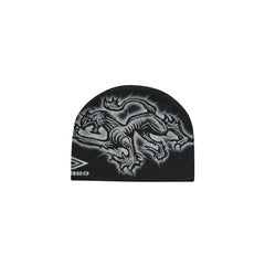 Umbro Heraldic black beanie with folded cuff and embroidered logo