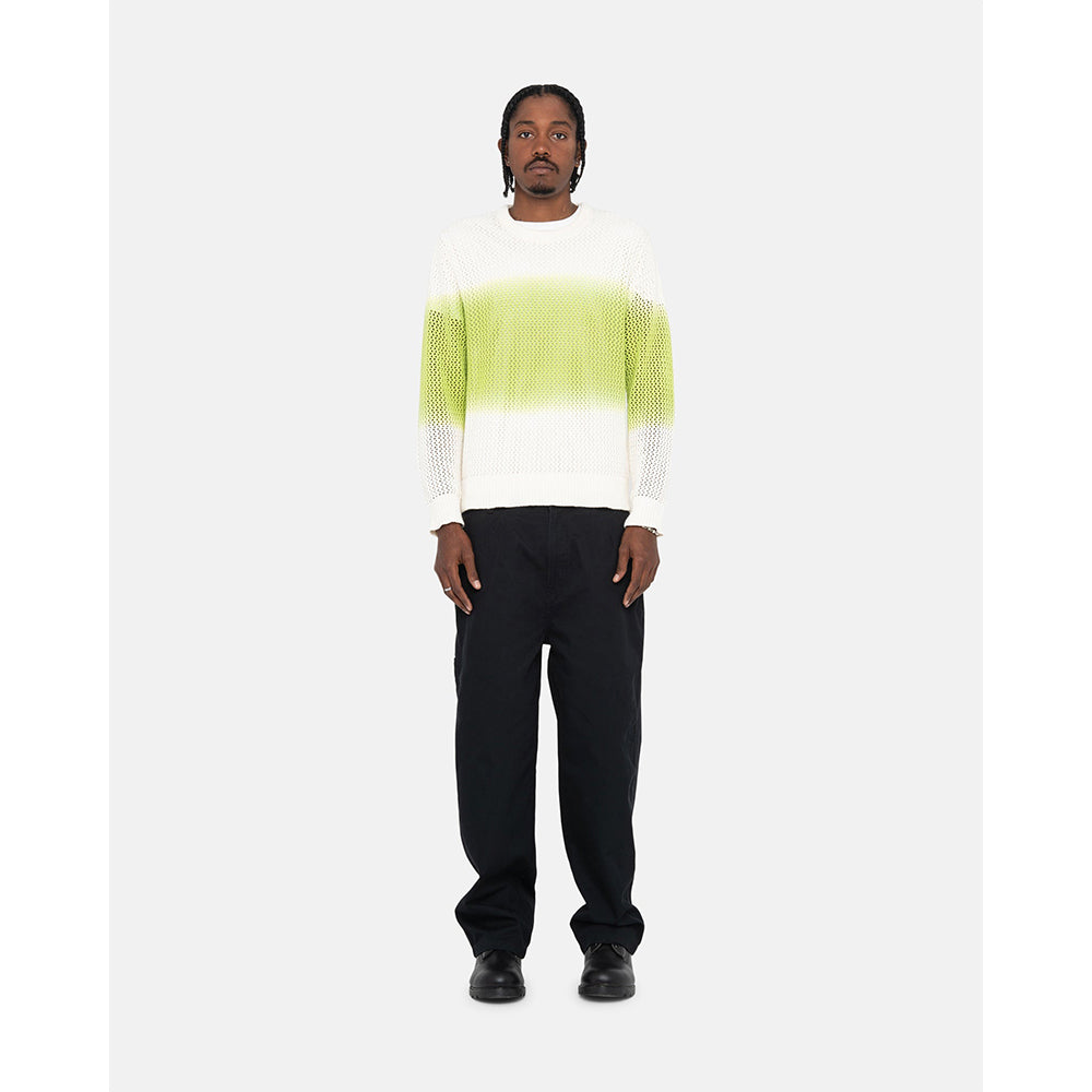 Stüssy Pigment Dyed Loose Gauge Sweater - Bright Green - Crowdless