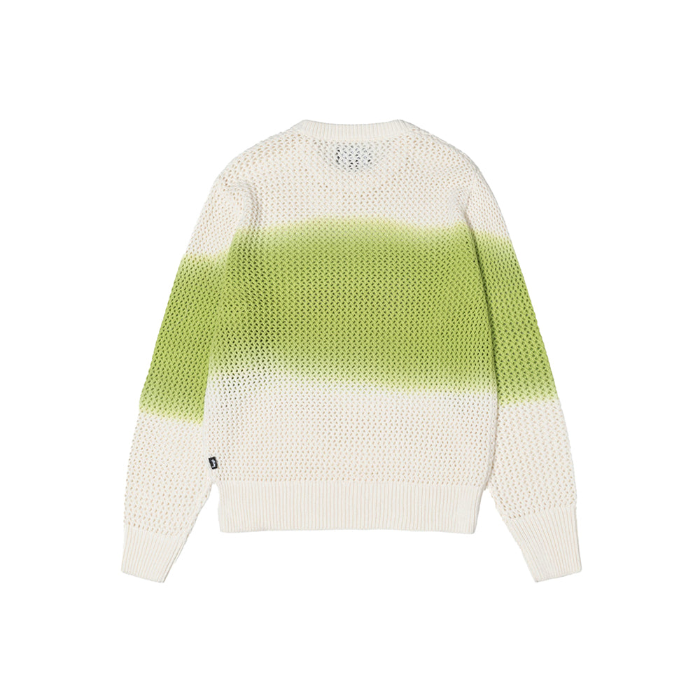 Stüssy Pigment Dyed Loose Gauge Sweater - Bright Green - Crowdless