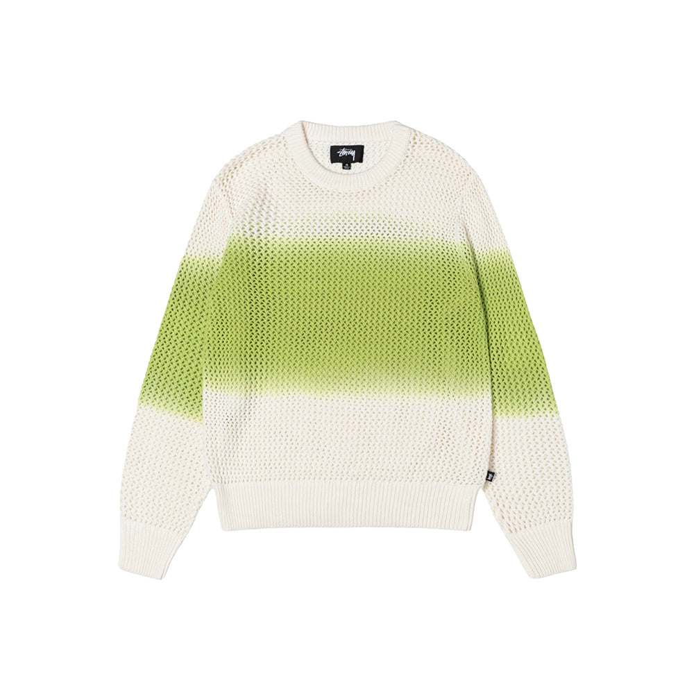 Stüssy Pigment Dyed Loose Gauge Sweater - Bright Green - Crowdless