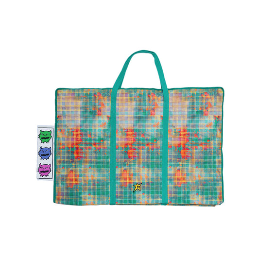 Plaid XXXL Tote Bag - Green