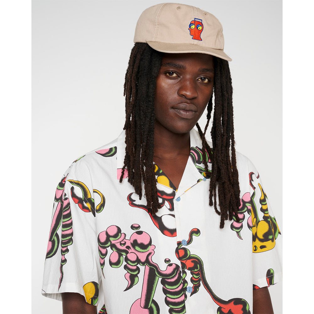 Brain Dead Tetsunori Tawaraya Seersucker Short Sleeve Button Up - White/Multi - Crowdless