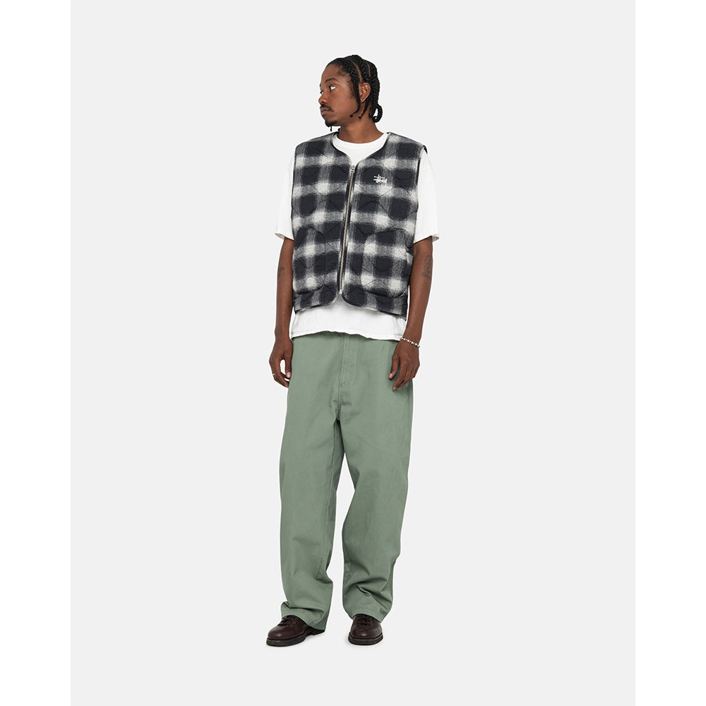 Stüssy Plaid Nylon Liner Vest - Black - Crowdless