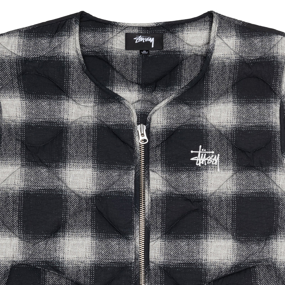 Stüssy Plaid Nylon Liner Vest - Black - Crowdless