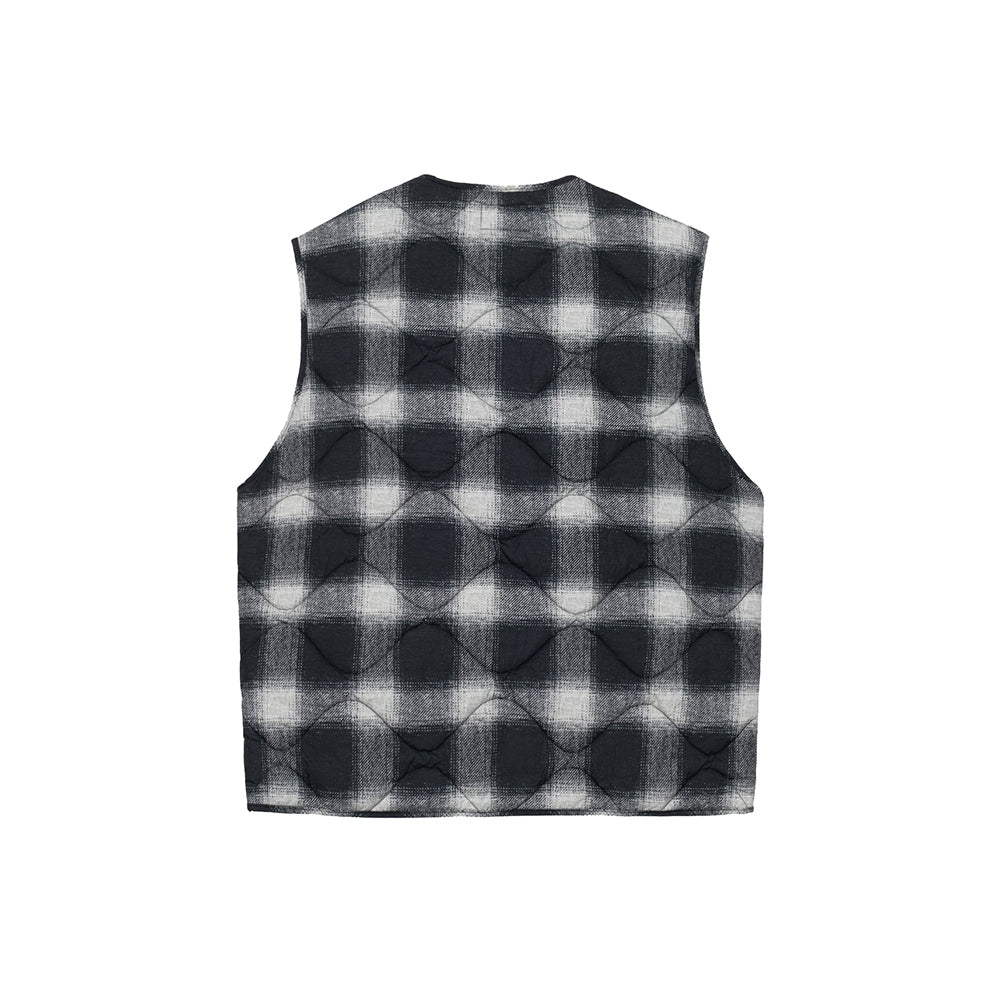 Stüssy Plaid Nylon Liner Vest - Black - Crowdless