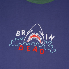 Shark Attack Ringer T-shirt - Navy