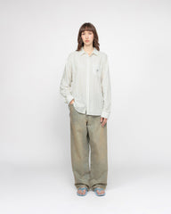 Stüssy Classic Shirt Striped Cotton Linen - White - Crowdless