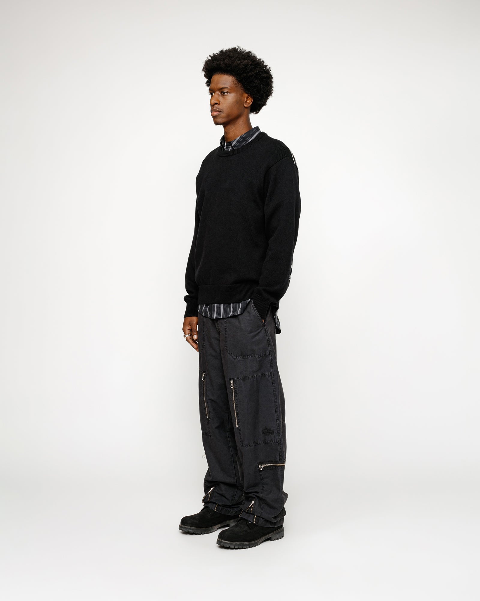 Stüssy Flight Pant Ripstop Pigment Dyed - Black - Crowdless